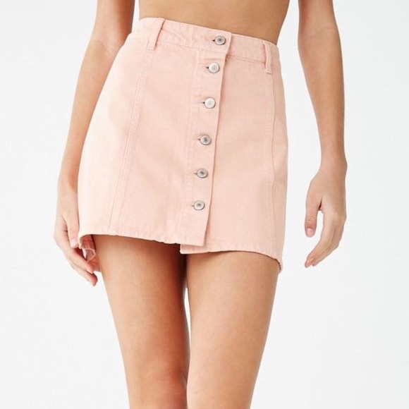pink denim skirt forever 21